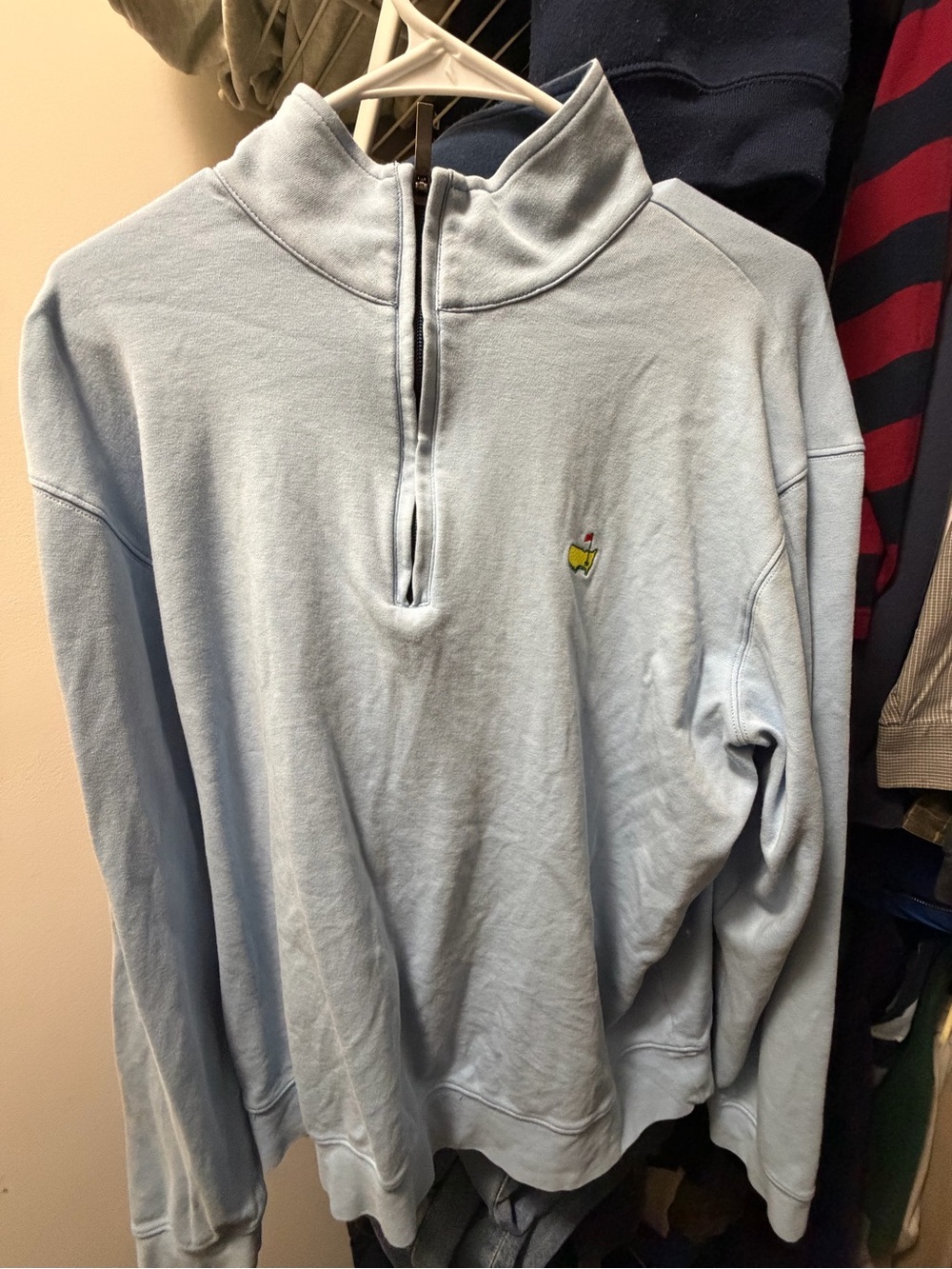 Men's Light Blue Quarter-Zip Pullover Sweatshirt